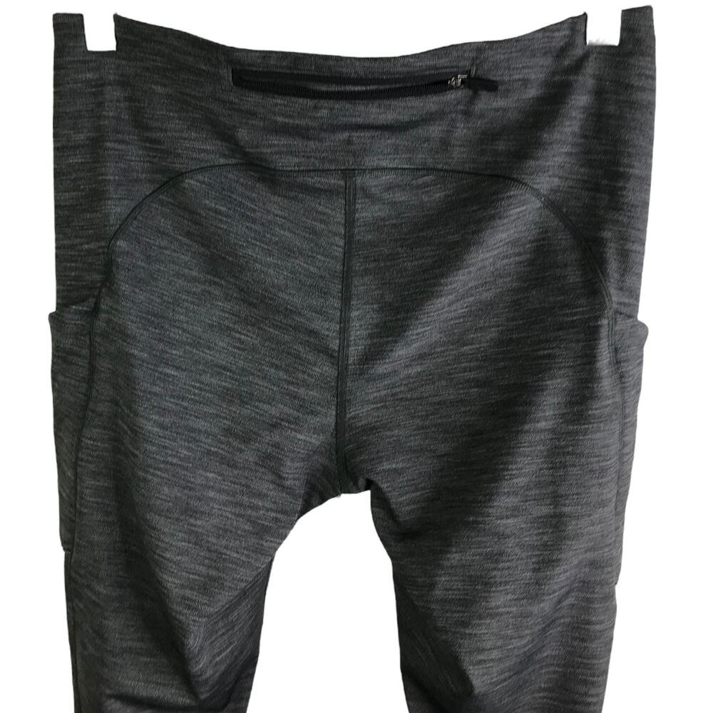 Lululemon Speed Up Tight Full Length Leggings Heathered Black Grey Pockets Sz 8 - Picture 3 of 9